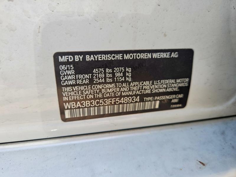 Aukcja sprzedaży 2015 Bmw 328, vin: WBA3B3C53FF548934, numer aukcji: 65731776