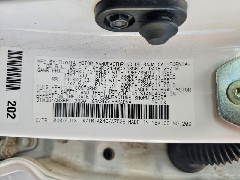 65376736 :رقم المزاد ، 3TMJU4GN3BM113930 vin ، 2011 Toyota Tacoma مزاد بيع