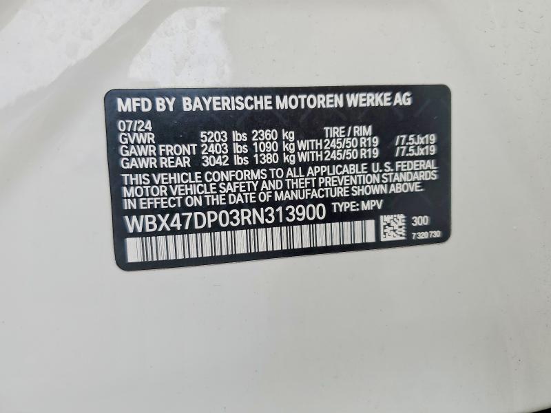 Aukcja sprzedaży 2024 Bmw X3, vin: WBX47DP03RN313900, numer aukcji: 63186516