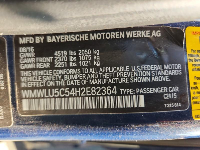 67311556 :رقم المزاد ، WMWLU5C54H2E82364 vin ، 2017 Mini Cooper مزاد بيع