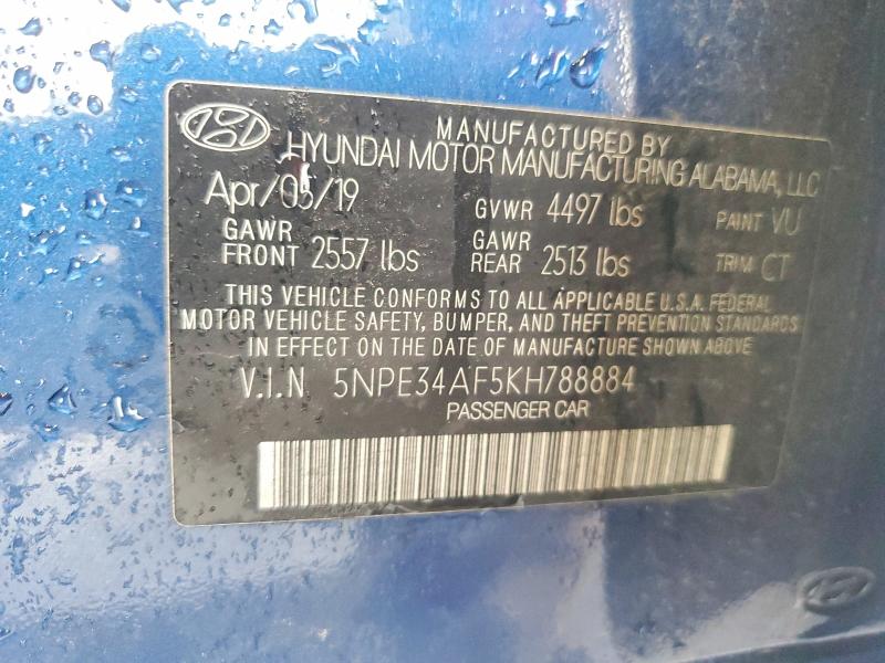 Aukcja sprzedaży 2019 Hyundai Sonata, vin: 5NPE34AF5KH788884, numer aukcji: 63787856