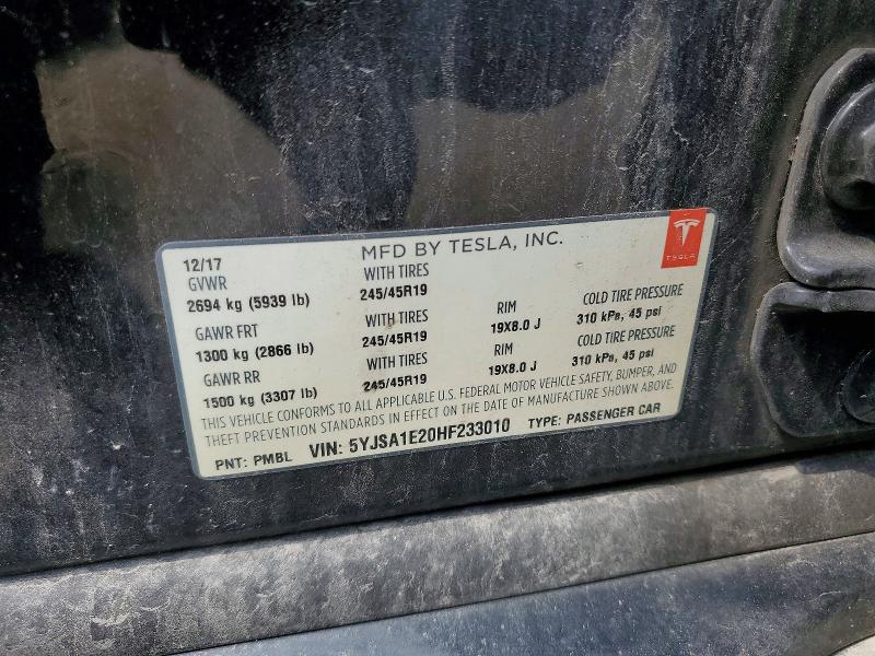 Aukcja sprzedaży 2017 Tesla Model S, vin: 5YJSA1E20HF233010, numer aukcji: 65318206