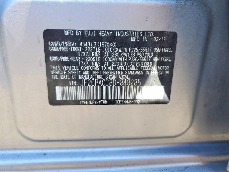 65990646 :رقم المزاد ، JF2GPACC8DH848285 vin ، 2013 Subaru Xv Crosstrek مزاد بيع