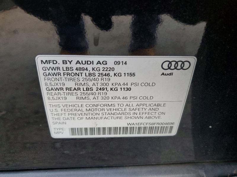 Aukcja sprzedaży 2015 Audi Q3, vin: WA1EFCFS8FR004696, numer aukcji: 64720216