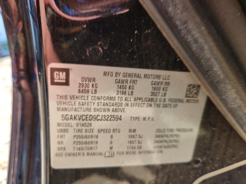 Aukcja sprzedaży 2012 Buick Enclave, vin: 5GAKVCED9CJ322594, numer aukcji: 66300576