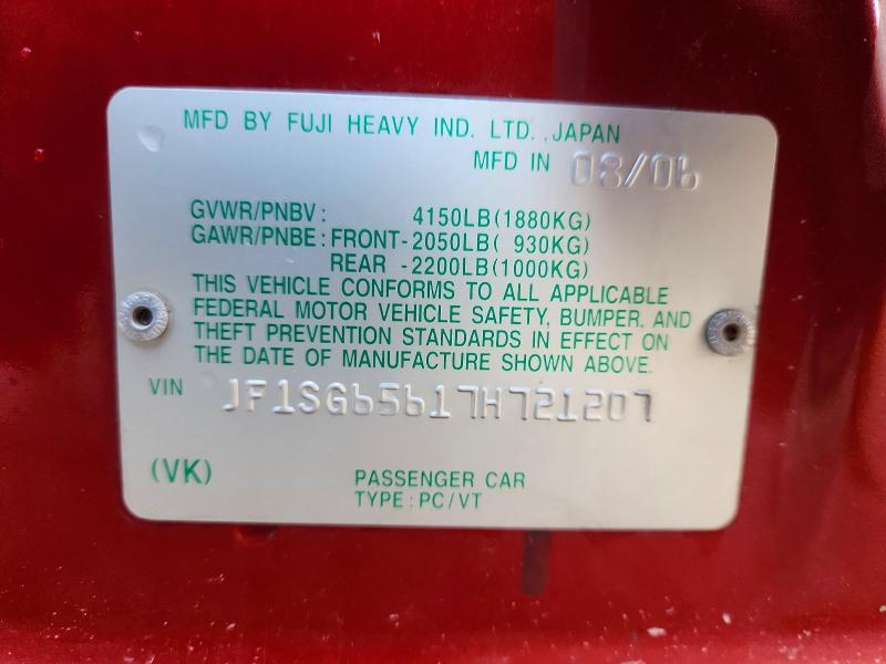 Aukcja sprzedaży 2007 Subaru Forester, vin: JF1SG65617H721207, numer aukcji: 66989476
