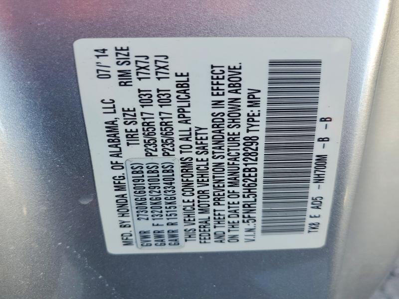 Aukcja sprzedaży 2014 Honda Odyssey, vin: 5FNRL5H62EB128298, numer aukcji: 63489676