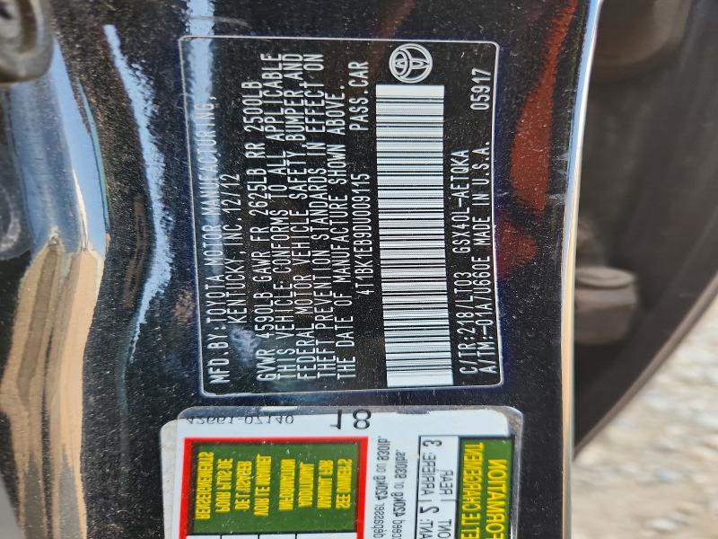 65563076 :رقم المزاد ، 4T1BK1EB9DU009115 vin ، 2013 Toyota Avalon مزاد بيع