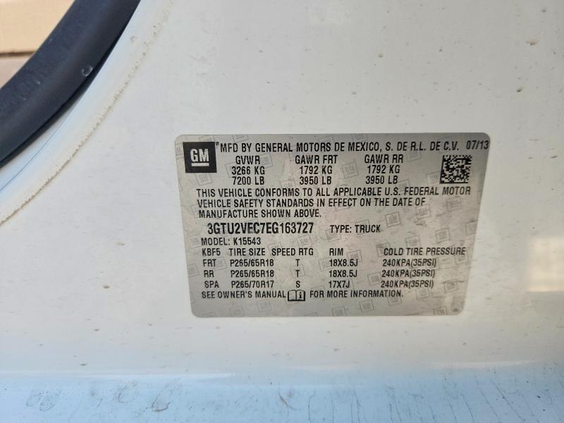 Продаж на аукціоні авто 2014 Gmc Sierra, vin: 3GTU2VEC7EG163727, номер лоту: 61647076