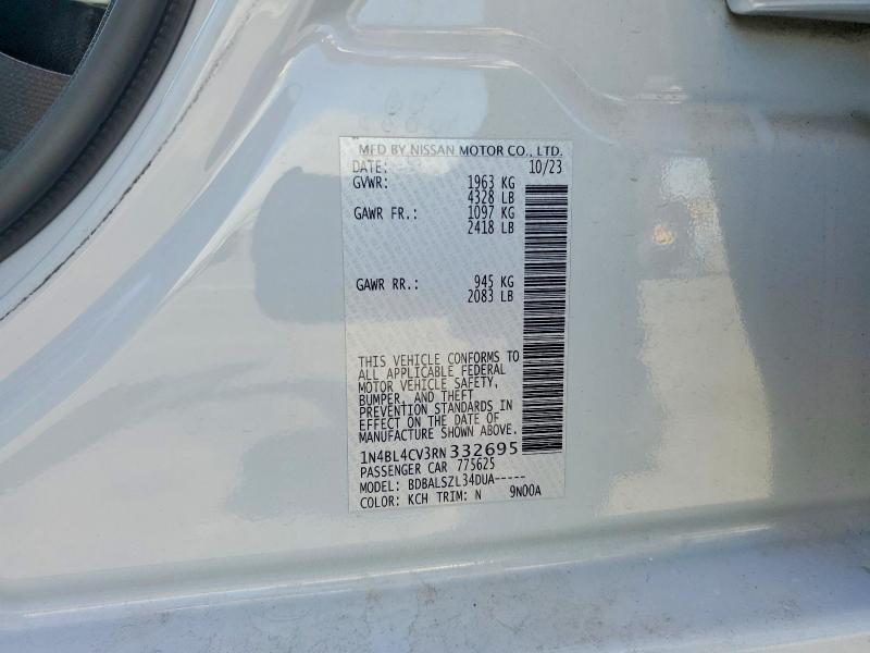 Aukcja sprzedaży 2024 Nissan Altima, vin: 1N4BL4CV3RN332695, numer aukcji: 65527316