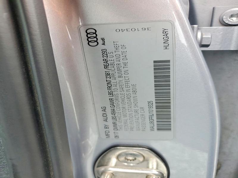 2018 Audi A3 მანქანა იყიდება აუქციონზე, vin: WAUJ8GFF8J1019325, აუქციონის ნომერი: 61905406