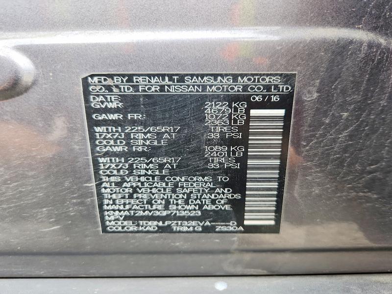 Auction sale of the 2016 Nissan Rogue, vin: KNMAT2MV3GP713523, lot number: 65702526