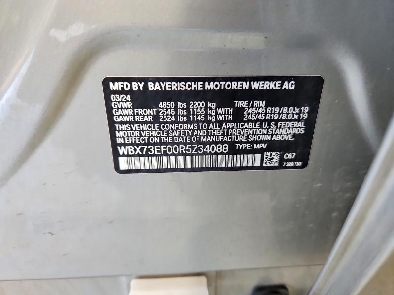63889896 :رقم المزاد ، WBX73EF00R5Z34088 vin ، 2024 Bmw X1 مزاد بيع