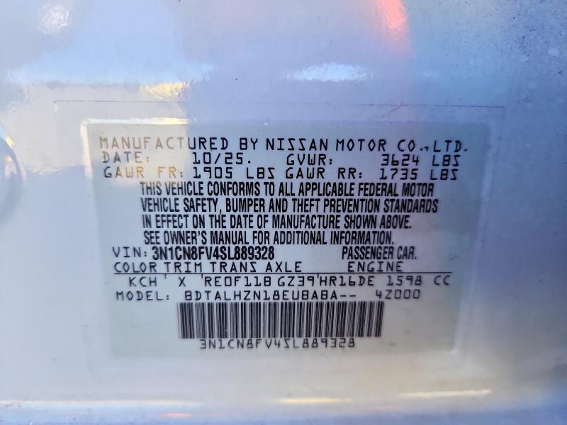 67106526 :رقم المزاد ، 3N1CN8FV4SL889328 vin ، 2025 Nissan Versa مزاد بيع