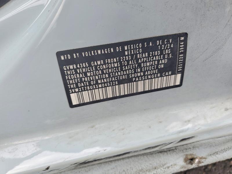 Продаж на аукціоні авто 2025 Volkswagen Jetta, vin: 3VW2T7BUXSM045226, номер лоту: 67403016