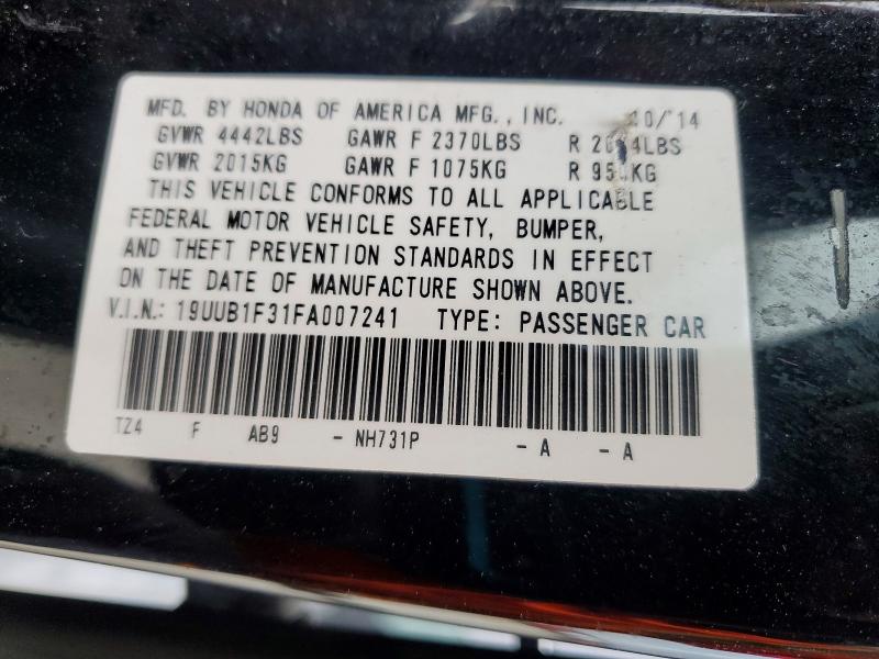 65603846 :رقم المزاد ، 19UUB1F31FA007241 vin ، 2015 Acura Tlx مزاد بيع
