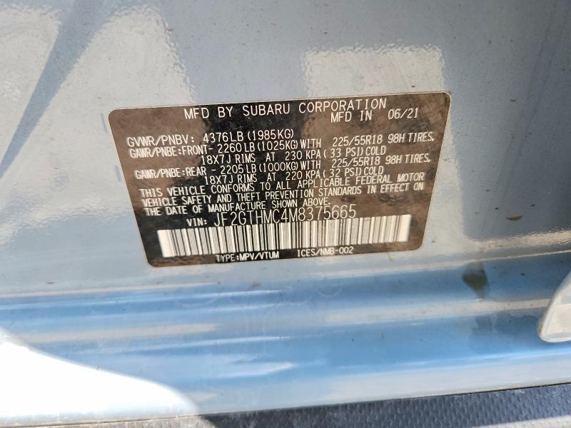 Продаж на аукціоні авто 2021 Subaru Crosstrek, vin: JF2GTHMC4M8375665, номер лоту: 63475286