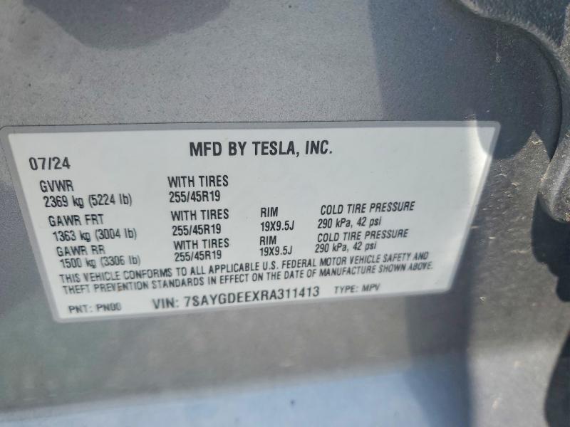 Продаж на аукціоні авто 2024 Tesla Model Y, vin: 7SAYGDEEXRA311413, номер лоту: 63989136