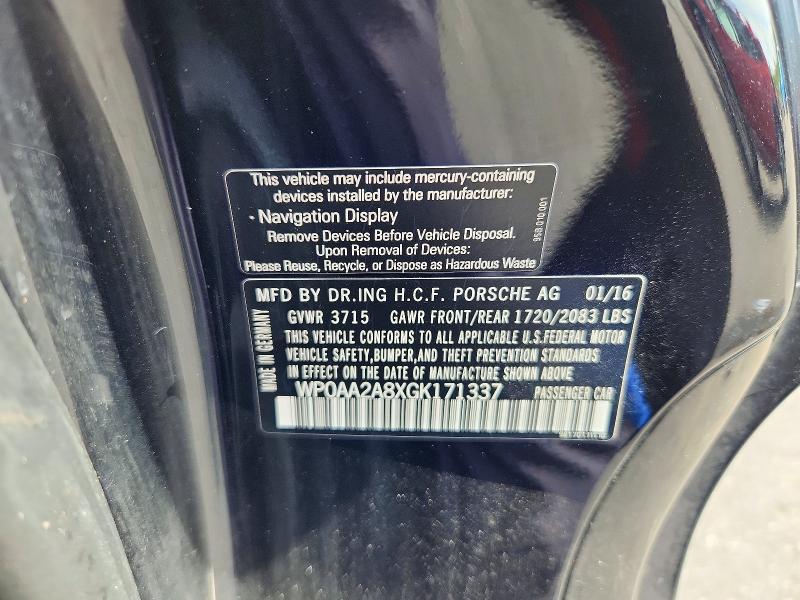 Продаж на аукціоні авто 2016 Porsche Cayman, vin: WP0AA2A8XGK171337, номер лоту: 63736616