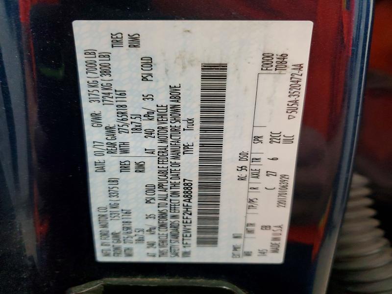 Aukcja sprzedaży 2017 Ford F150, vin: 1FTEW1EF2HFA88887, numer aukcji: 63528226