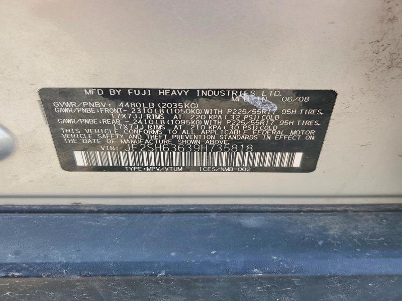 Продажа на аукционе авто 2009 Subaru Forester, vin: JF2SH63639H735818, номер лота: 64153036