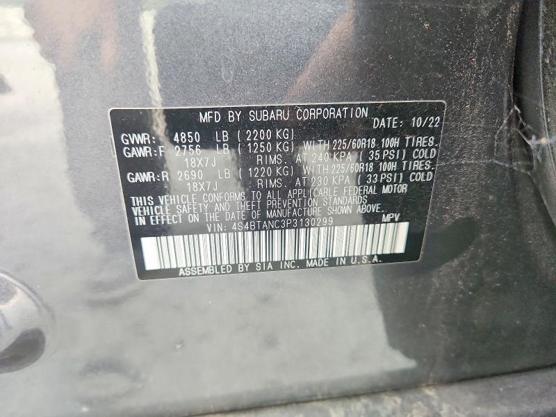 65891706 :رقم المزاد ، 4S4BTANC3P3130299 vin ، 2023 Subaru Outback مزاد بيع