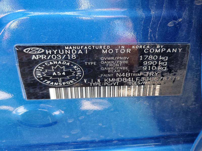 Продажа на аукционе авто 2018 Hyundai Elantra, vin: KMHD84LF3JU678779, номер лота: 65533126