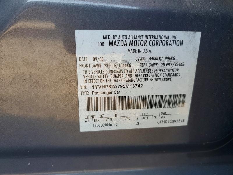 Aukcja sprzedaży 2009 Mazda 6, vin: 1YVHP82A795M13742, numer aukcji: 65480326