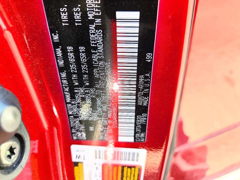 Aukcja sprzedaży 2022 Toyota Highlander Hybrid, vin: 5TDGARAH9NS515281, numer aukcji: 66836636