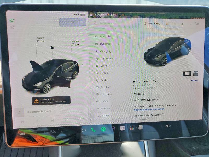 Aukcja sprzedaży 2019 Tesla Model 3, vin: 5YJ3E1EB9KF189363, numer aukcji: 67316976