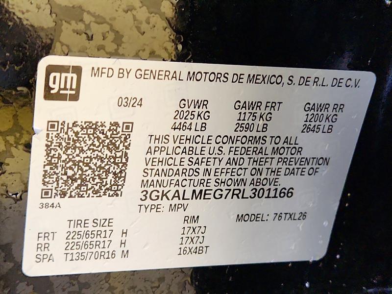 65943656 :رقم المزاد ، 3GKALMEG7RL301166 vin ، 2024 Gmc Terrain مزاد بيع