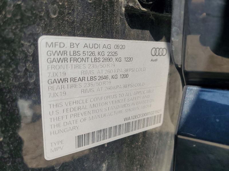 Продажа на аукционе авто 2021 Audi Q3, vin: WA1DECF3XM1021521, номер лота: 64711156