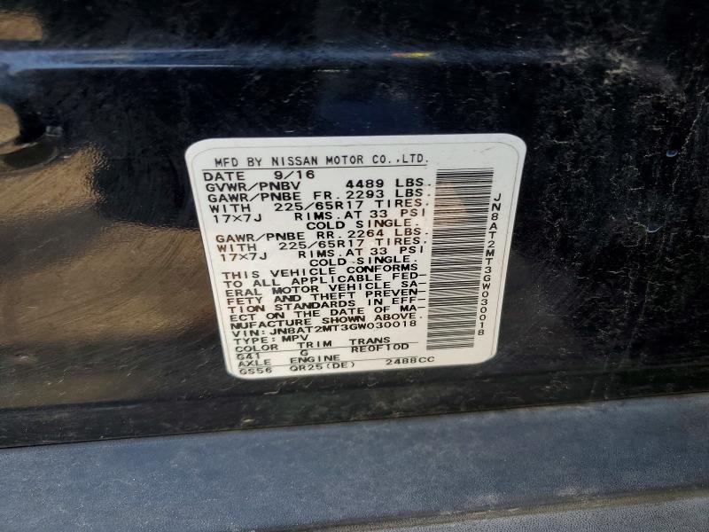 Продаж на аукціоні авто 2016 Nissan Rogue, vin: JN8AT2MT3GW030018, номер лоту: 66446076