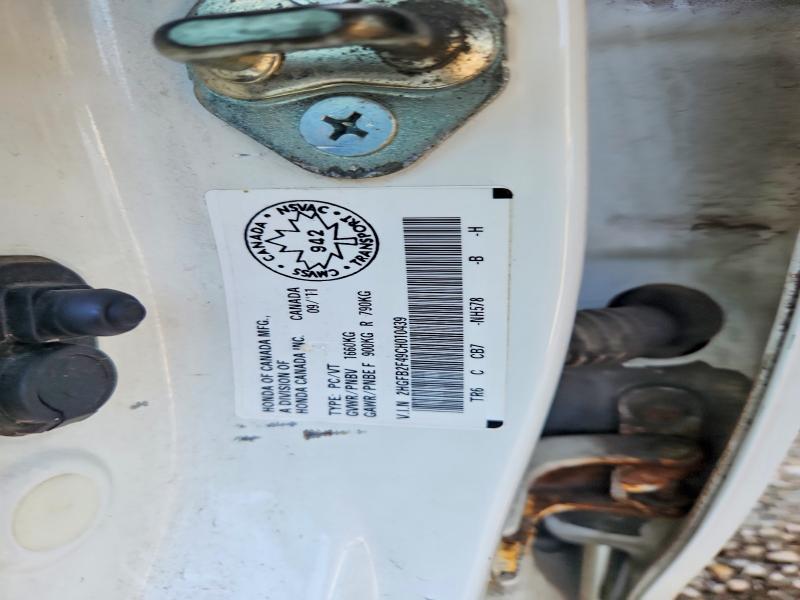 63322616 :رقم المزاد ، 2HGFB2F49CH010439 vin ، 2012 Honda Civic مزاد بيع