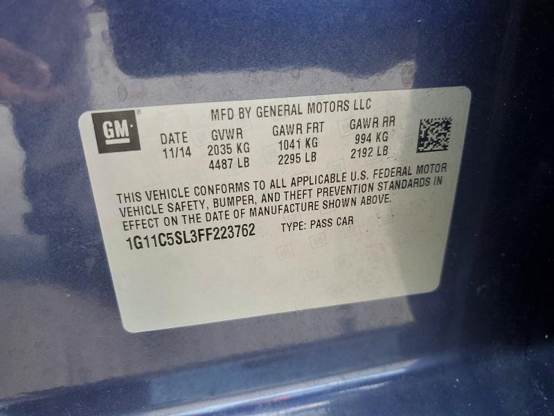 Aukcja sprzedaży 2015 Chevrolet Malibu, vin: 1G11C5SL3FF223762, numer aukcji: 64971006