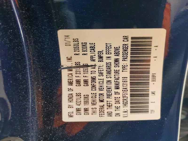 Aukcja sprzedaży 2014 Honda Accord, vin: 1HGCR2F51EA131619, numer aukcji: 64700786