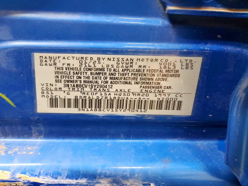 Aukcja sprzedaży 2025 Nissan Sentra, vin: 3N1AB8CV1SY290412, numer aukcji: 65520346