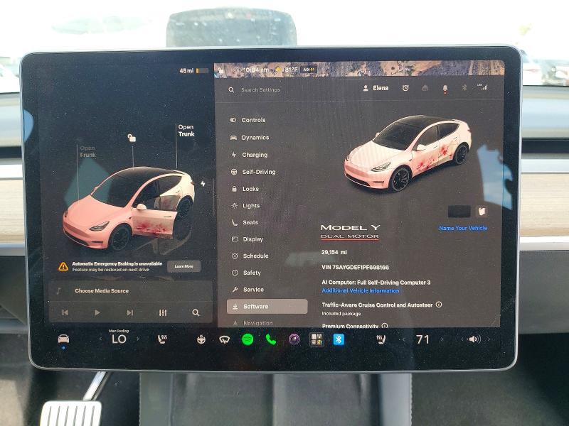 63896076 :رقم المزاد ، 7SAYGDEF1PF698166 vin ، 2020 Tesla Model  Y مزاد بيع