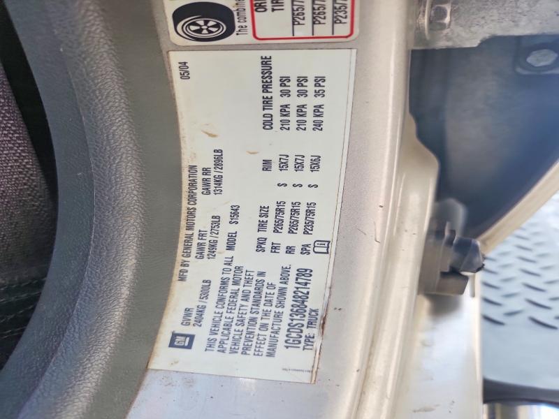 Продаж на аукціоні авто 2004 Chevrolet Colorado, vin: 1GCDS136848214789, номер лоту: 64023046