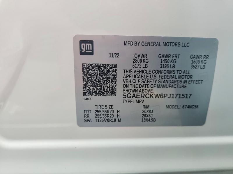 66712796 :رقم المزاد ، 5GAERCKW6PJ171517 vin ، 2023 Buick Enclave مزاد بيع
