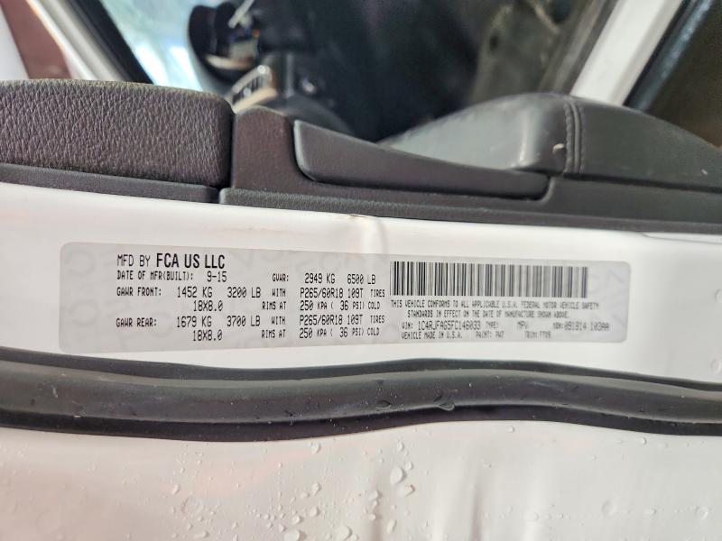 Продаж на аукціоні авто 2015 Jeep Grand Cherokee, vin: 1C4RJFAG5FC146033, номер лоту: 64700326