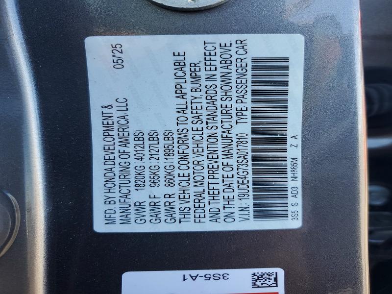 66822146 :رقم المزاد ، 19UDE4G73SA017810 vin ، 2025 Acura Integra مزاد بيع