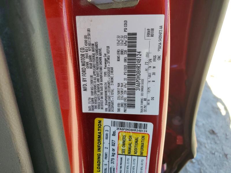 Продаж на аукціоні авто 2017 Ford Fusion, vin: 3FA6P0HD8HR248124, номер лоту: 65564346