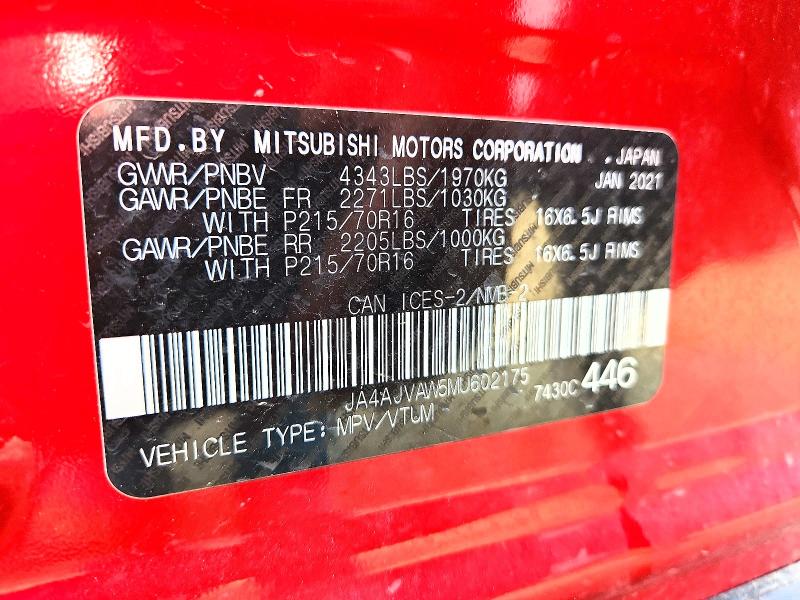 Aukcja sprzedaży 2021 Mitsubishi Rvr, vin: JA4AJVAW5MU602175, numer aukcji: 64057516