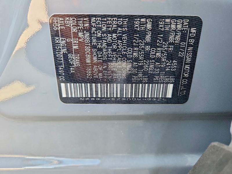 Продаж на аукціоні авто 2022 Nissan Rogue, vin: JN8BT3DC8NW118862, номер лоту: 66281236
