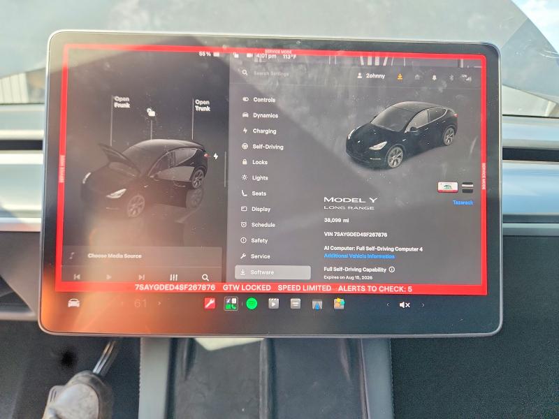 64319296 :رقم المزاد ، 7SAYGDED4SF267876 vin ، 2025 Tesla Model Y مزاد بيع