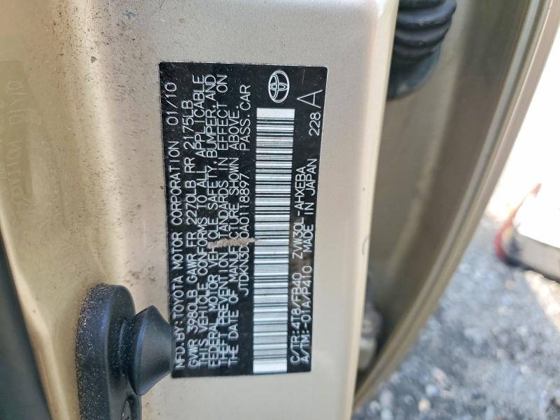 Aukcja sprzedaży 2010 Toyota Prius, vin: JTDKN3DU0A0118897, numer aukcji: 64964926