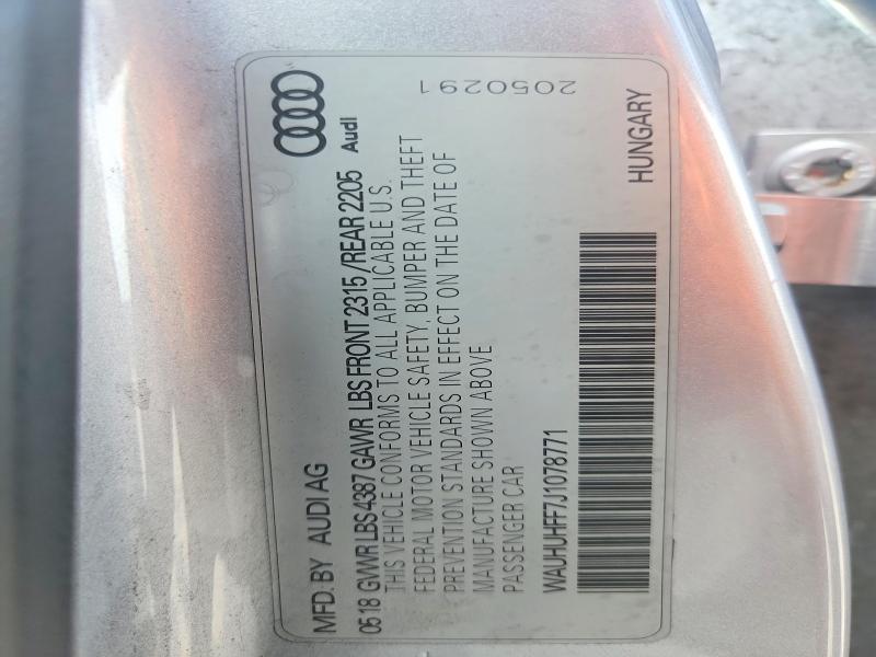 Продаж на аукціоні авто 2018 Audi A3, vin: WAUHUHFF7J1078771, номер лоту: 66700256