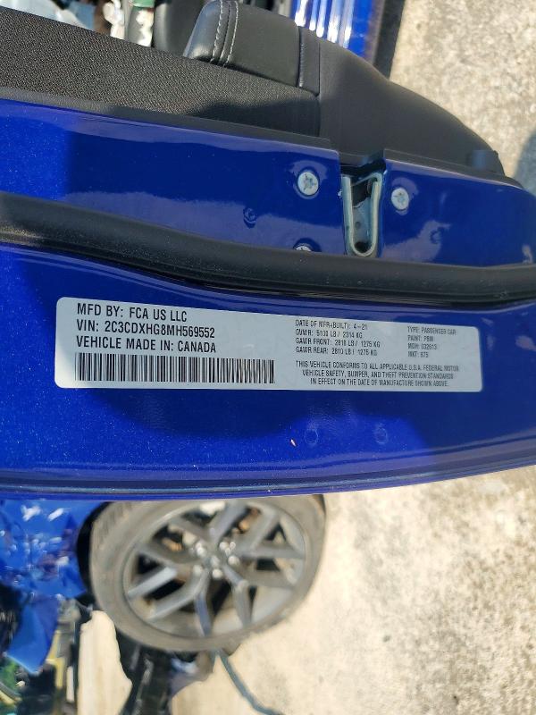 62565516 :رقم المزاد ، 2C3CDXHG8MH569552 vin ، 2021 Dodge Charger مزاد بيع