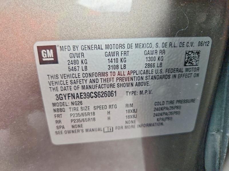 Продаж на аукціоні авто 2012 Cadillac Srx, vin: 3GYFNAE39CS626061, номер лоту: 66408556